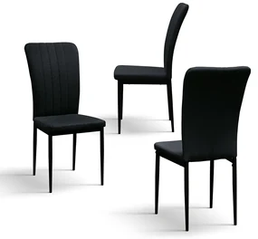 SET 6 Scaune Alto, tesatura ,structura metalica - NEGRU - STANDARD