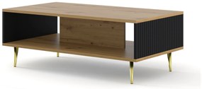 Măsuță cafea Rowanna (Stejar artisan + Negru + Auriu). 1125002