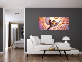 Tablou - Pasăre cu scoruș (120x50 cm)