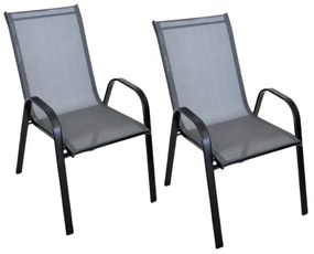 Set 2 bucati scaune de gradina TAVERNO gri/negru