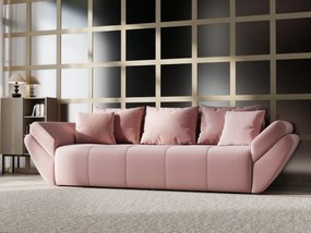 Canapea extensibilă dumonde cu ladă de depozitare si sezut confortabil din spuma high-density, Berlin Royal Pink 250x100 cm