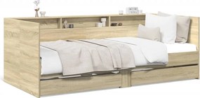 vidaXL Pat de zi cu sertare fără saltea, stejar sonoma, 75x190 cm