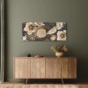 Tablou - Flori aurii pe fundal întunecat (120x50 cm)