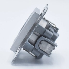 Priza simpla cu impamantare si protectie copii, 16A, IP20, Argintiu, Panasonic Arkedia Slim\ Karre Plus