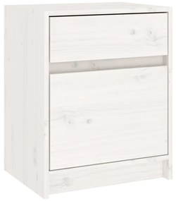 808125 vidaXL Noptieră, alb, 40x31x50 cm, lemn masiv de pin