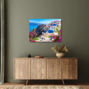 Tablou pe sticlă - Santorini, Grecia (70x50 cm)