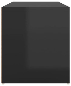 Banca pentru hol, negru extralucios, 80x40x45 cm, PAL negru foarte lucios