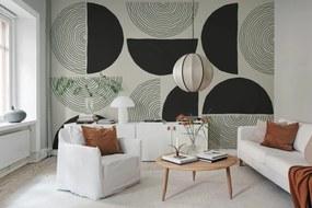 Tapet Graphic Circles, Black, Rebel Walls