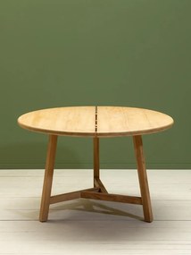 Masa dining rotundă de exterior din lemn masiv de tec, „Atlas”