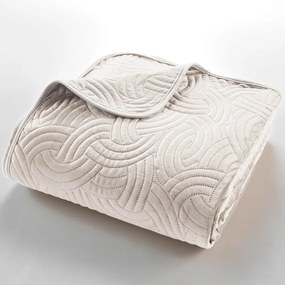 Set cuvertură și față de pernă crem din catifea 240x260 cm Solange – douceur d'intérieur