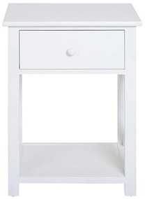 HomCom Noptiera pentru Dormitor din Lemn Alb, 40 x 30 x 55cm