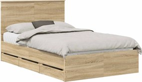vidaXL Cadru de pat Stejar Sonoma 120 x 190 cm Lemn Ingineresc