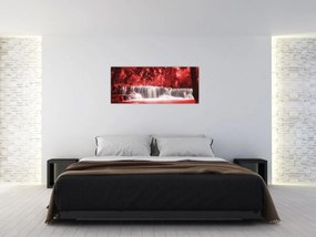 Tablou - Cascadă, roșu (120x50 cm)