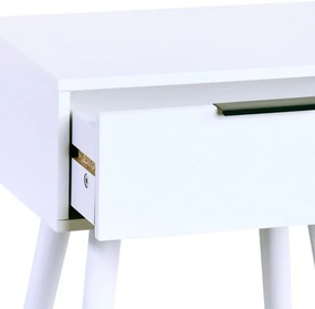Noptiera Kesper 15970, 1 sertar, Lemn de pin, Alb