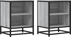 vidaXL Noptiere 2 buc Gri Sonoma 40x31x50 cm lemn prelucrat și metal