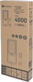 Aigostar - Lampă stradală solară LED cu senzor, 300W, 3,2V, 3600mAh + telecomandă