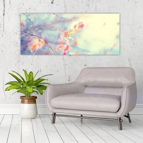 Tablou - Frunze în gheață (120x50 cm)