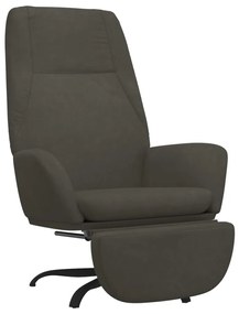 3097849 vidaXL Scaun de relaxare cu taburet, gri închis, catifea