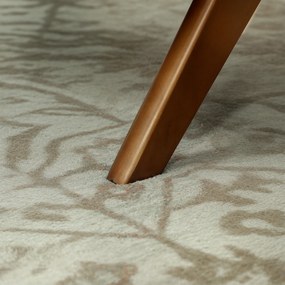 HOMCOM Taburet de Picior cu Scaun Acolchis și Piciori de Lemn pentru Salon Dormitor 69x47x36 cm Bej | Aosom Romania