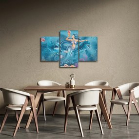 Tablou - Sirenă cu delfini (90x60 cm)