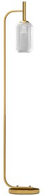 HOMCOM Lampă de Podea Modernă cu Luminozitate Reglabilă, Abajur din Sticlă și Întrerupător de Picior, 29x25x153 cm, Auriu | Aosom Romania