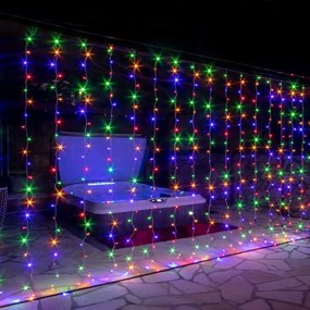 VOLTRONIC®  Perdea luminoasă de Crăciun 3x6 m,colorată,24 f