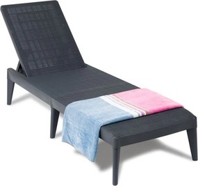 SIROLO șezlong de grădină din plastic, grafit