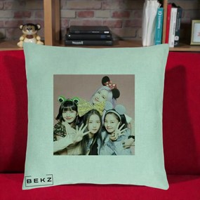 Perna Personalizata K-pop BLACKPINK Accesorii Haioase, 40x40 cm, Verde Menta, Husa Detasabila, Perna Inclusa, BEKZ®