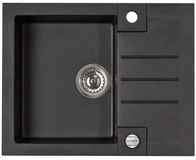 ALVEUS SETA23236 - Chiuvetă de bucătărie ROCK + baterie pentru chiuvetă MINTAS, 34 cm, granit, negru