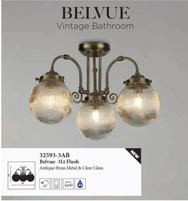 Plafoniera baie vintage metal alama antique IP44 Belvue 3L