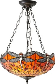 Endon 64076 - Lustru suspendat pe lanț Tiffany DRAGONFLY 3xE27/60W/230V Ø 41 cm