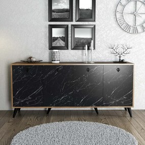 Dulap Elite Walnut and Black Marble