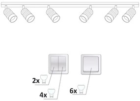 Spot ARRAS 6xGU10/10W/230V negru