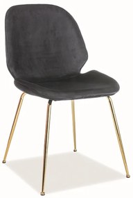 Scaun de masă negru ADRIEN VELVET