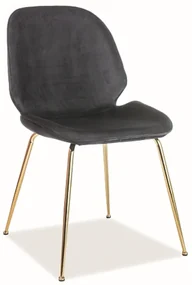 Scaun de masă negru ADRIEN VELVET