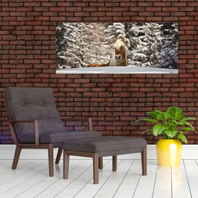 Tablou - Cal în peisaj de iarnă (120x50 cm)