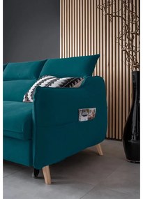 Colțar turcoaz extensibil cu tapițerie din catifea (cu colț pe partea stângă ) Sweet Harmony – Miuform