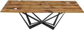 Masă lemn masiv Dining Viktor Stejar Picioare Metal 200/220/, 240 × 100 × 78 cm