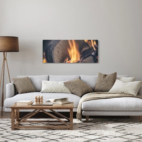 Tablou - Lemn în foc (120x50 cm)