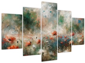 Tablou – Abstracție de câmp cu maci (150x105 cm)