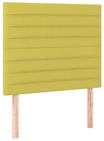 Pat box spring cu saltea, verde, 80x200 cm, textil Verde, 80 x 200 cm, Benzi orizontale