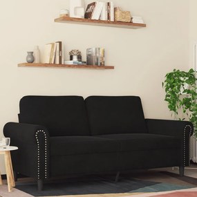 vidaXL Canapea cu 2 locuri, negru, 140 cm, catifea