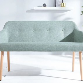 Bancheta tapitata cu brate si picioare din lemn Scandinavia, lime A-37928 VC