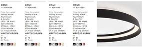 Plafoniera LED design modern circular ORMI negru D-60cm