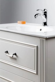 Set dulap pe pardoseala alb Krofam Oxford 60 cm, lavoar incastrat Krofam Oxford 60 cm