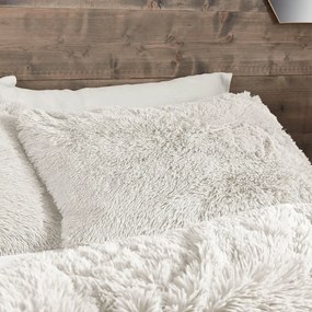 Lenjerie de pat albă din micropluș pentru pat dublu/extinsă 230x220 cm Cuddly – Catherine Lansfield