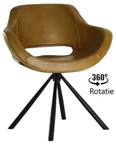 Scaun rotativ dining din piele naturala ✔ model TREPIED