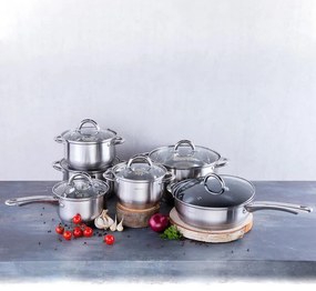 Set de cratiţe din inox CHEF, 12 piese