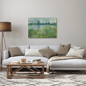 Tablou pe sticlă - Claude Monet, Banks of the Seine, reproducere (70x50 cm)