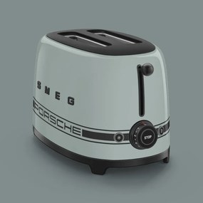Prăjitor de pâine SMEG 50's Style Porsche TSF01PSGEU, 950 W, 2 felii, 6 niveluri, Tava pentru firimituri, Cablu integrat, Oțel inoxidabil, Verde